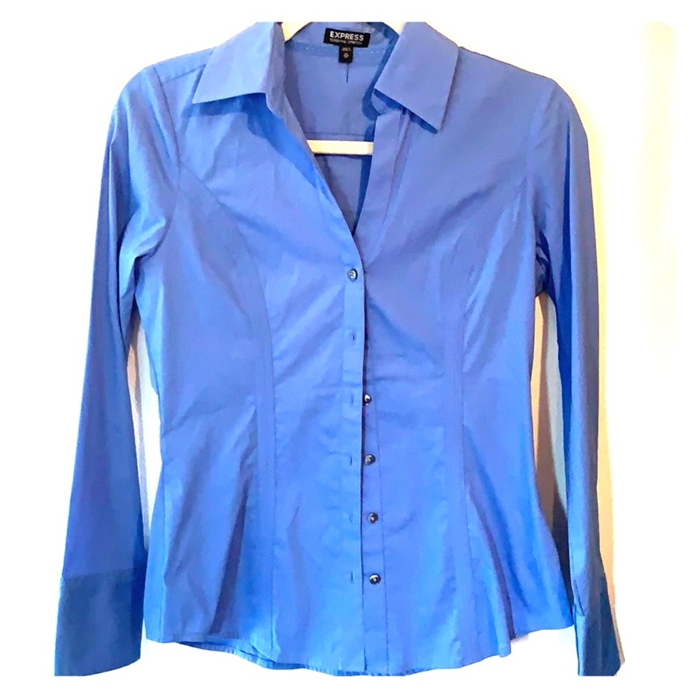 Express light blue button down